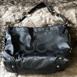 Medium size blue/silver Coach handbag